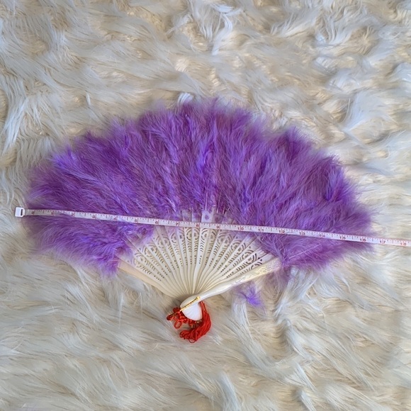 Purple Feather Handheld Fan - Picture 9 of 9